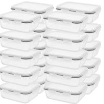 Kit 20 pote hermético vidro 640ml tampa vedação organizador cozinha recepiente multiuso casa louça Kit 20 pote hermético vidro 640ml tampa vedação organizador cozinha recepiente multiuso casa louça