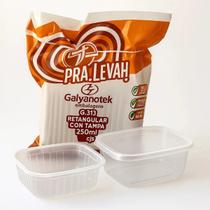 Kit 20 Pote Plástico 250ml c Tampa Freezer Microonda Marmita Fit Vasilha Refeição Delivery Sobremesa