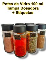 Kit 20 Potes de Vidro Frascos 100ml Tampa Dosadora