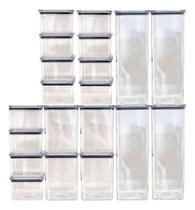 Kit 20 Potes Herméticos 2,3litros 1,1litro 480ml Organização