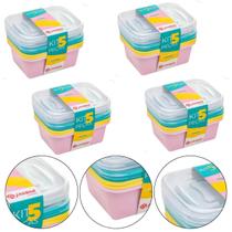 Kit 20 Potes Plástico Tampa Organiza Alimentos 750ml Jaguar Kit 20 Potes Plástico Tampa Organiza Alimentos 750ml Jaguar