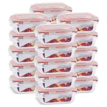 KIT 20 Potes Vidro Herméticos Retangulares 370ml