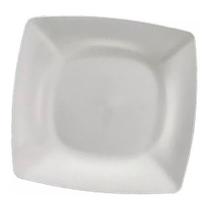 Kit 20 Prato Quadrado Plástico Refeições Lanches Branco Kit 20 Prato Quadrado Plástico Refeições Lanches Branco