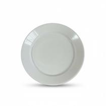 Kit 20 pratos branco acrilico redondo fundo 21cm jantar luxo Kit 20 pratos branco acrilico redondo fundo 21cm jantar luxo