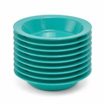 Kit 20 Pratos Fundos Redondos Plástico 24cm Sopa Massa Risoto Salada Microondas Cozinha Mesa