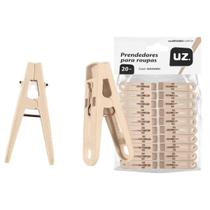 Kit 20 Prendedor Pregador De Roupa Plástico Uz Cappuccino