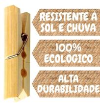 Kit 20 prendedores de bambu ecológico - Filó modas