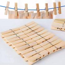 Kit 20 Prendedores de Bambu Para Roupas