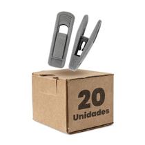 Kit 20 Presilhas de Veludo Para Cabides Prendedor Cor Cinza