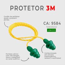 Kit 20 Protetor Auricular Plug De Espuma 3M Com Cordão Abafador Tampão Ouvido Para Dormir