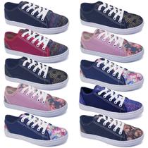 Kit 20 Prs Tênis Feminino Love Casual Estampado Atacado K124