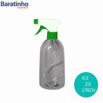 Kit 20 Pulverizador Frasco 500 Ml Borrifador Spray Verde