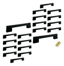 Kit 20 Puxador 128mm Móveis Gaveta Porta Armário Roupeiro - Preto - Alça / Londres Kit 20 Puxador 128mm Móveis Gaveta Porta Armário Roupeiro - Preto - Alça / Londres