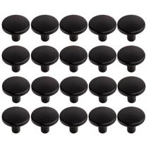 Kit 20 Puxador Ponto Girare Preto Fosco 22mm Para Gavetas De Móveis
