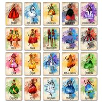 KIT 20 Quadros Decorativos Orixás Pintado em Aquarela e Escrito em Yorubá Cortado e Impressos a Laser 20x14cm