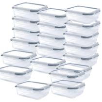 Kit 20 recepiente hermético vidro 640ml tampa vedação pote organizador cozinha louça casa freezer Kit 20 recepiente hermético vidro 640ml tampa vedação pote organizador cozinha louça casa freezer