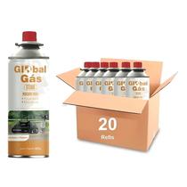 Kit 20 refil cartucho gás butano para maçarico culinário e fogareiro camping globalmix 227g solda