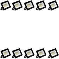 Kit 20 Refletor Led Volter Ip65 50w 6500k Preto 4000lm