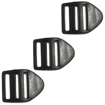 Kit 20 Reguladores Castelinho 30mm Plástico Preto para Ajuste de Alças em Mochilas, Bolsas, Malas e Bags - Resistente