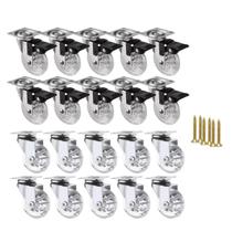 Kit 20 Rodízio Giratório Gel Rodinha Silicone 35Mm Parafusos