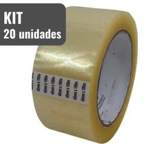 Kit 20 Rolos de Durex Fita Adesiva Transparente - 45mm x 100 metros Para Embalar Encomendas Kit 20 Rolos de Durex Fita Adesiva Transparente - 45mm x 100 metros Para Embalar Encomendas