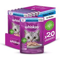 Kit 20 Sachês Whiskas Gato Castrado Peixe Pescado 85g
