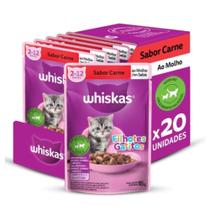 Kit 20 Sachês Whiskas Gato Filhote Carne 85g