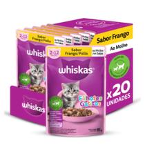 Kit 20 Sachês Whiskas Gato Filhote Frango 85g