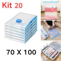 Kit 20 Sacos a Vácuo Hermético 70x100cm Edredom Toalhas Roupas Kit 20 Sacos a Vácuo Hermético 70x100cm Edredom Toalhas Roupas