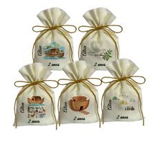 Kit 20 Saquinhos Festas Surpresa Lembrancinhas Arca de Noé Animais Igreja