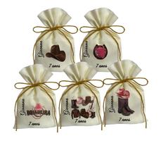 Kit 20 Saquinhos Festas Surpresa Lembrancinhas Boiadeira Marrom Kit 20 Saquinhos Festas Surpresa Lembrancinhas Boiadeira Marrom