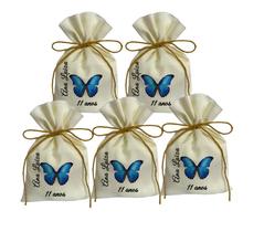Kit 20 Saquinhos Festas Surpresa Lembrancinhas Borboleta Azul