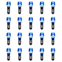 Kit 20 Sinaleiros Iluminado 9mm CCA-220B LED 127V / 220V Sibratec - Azul