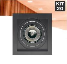 Kit 20 Spot de Embutir AR70 Recuado Quadrado + Lamp Kit 20 Spot de Embutir AR70 Recuado Quadrado + Lamp