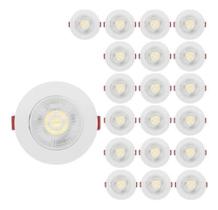 Kit 20 Spot LED 5W Redondo Embutir Bivolt 3000K 4000K 6000K