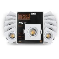KIT 20 Spot LED 7W Branca Quadrado - Black + Decker