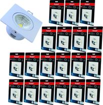 Kit 20 Spot Led Embutir 5w Quadrado 6500k branco frio Avant