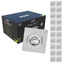 Kit 20 Spot Led Embutir 7w 6500k Branco Frio 9cm Bivolt Ip20 Quadrado 399151370-20 Easy By Avant