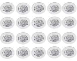 Kit 20 Spot Led Embutir Redondo Direcionável 3W Branco 6500K