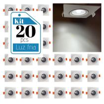 Kit 20 spot led quadrado 5w 9cm