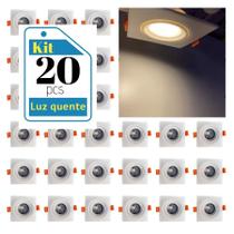 Kit 20 spot led quadrado 5w 9cm
