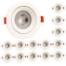Kit 20 Spot Redondo LED 6500K 12W Branco-Frio Direcionável Embutir Alta Eficiência Kit 20 Spot Redondo LED 6500K 12W Branco-Frio Direcionável Embutir Alta Eficiência