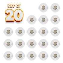 Kit 20 Spots LED Taschibra AllTop Embutir Redondo MR11 3W 38