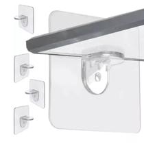 Kit 20 Suportes Adesivo Prateleira Mão Francesa Transparente
