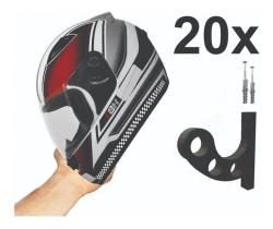 Kit 20 Suportes De Parede Para Capacetes Branco Kit 20 Suportes De Parede Para Capacetes Branco