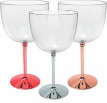 Kit 20 Taças De Gin Com Base Metalizada 450ML