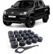 Kit 20 Tampas de Parafuso Roda Vw Amarok P/ parafuso 19mm - Preto 20 peças