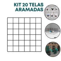 Kit 20 Telas Aramada 30x30cm Organização de Acessórios Painel Decorativo Mural Inspiração