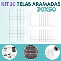 Kit 20 Telas Aramada 30x60cm Painel Home Office Mural Recados Planejamento DIY Criativo