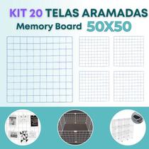 Kit 20 Telas Aramada 50x50cm Organização Escritório Recados Anotações Painel Decorativo Kit 20 Telas Aramada 50x50cm Organização Escritório Recados Anotações Painel Decorativo